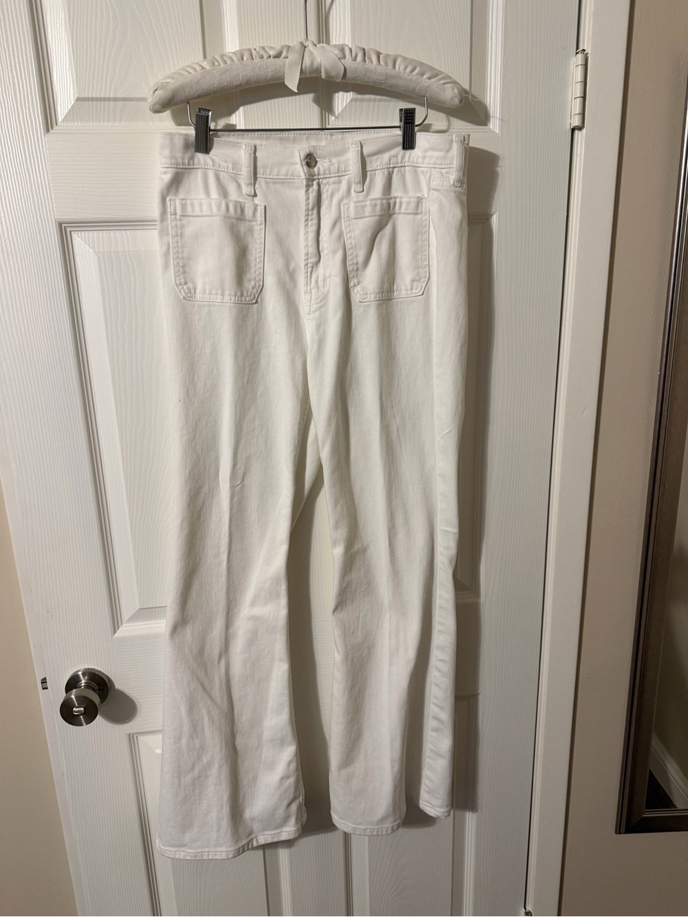 GAP White Wide-Leg Flare Jeans